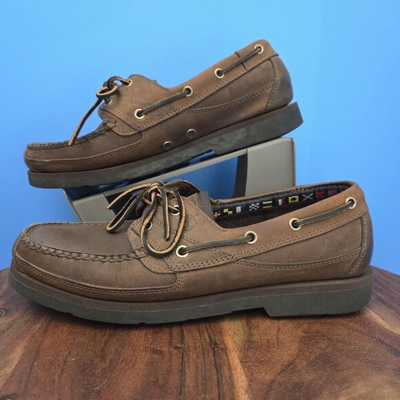 Timberland Echo Bay Top-Sider Deck Boat Shoes Men’s 11M Brown Nubuck #71024 - Picture 3 of 9
